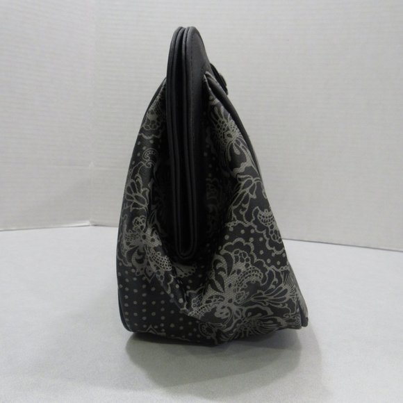 Wristlet Bag Purse Black Gray Floral Changing Pad - Picture 3 of 8